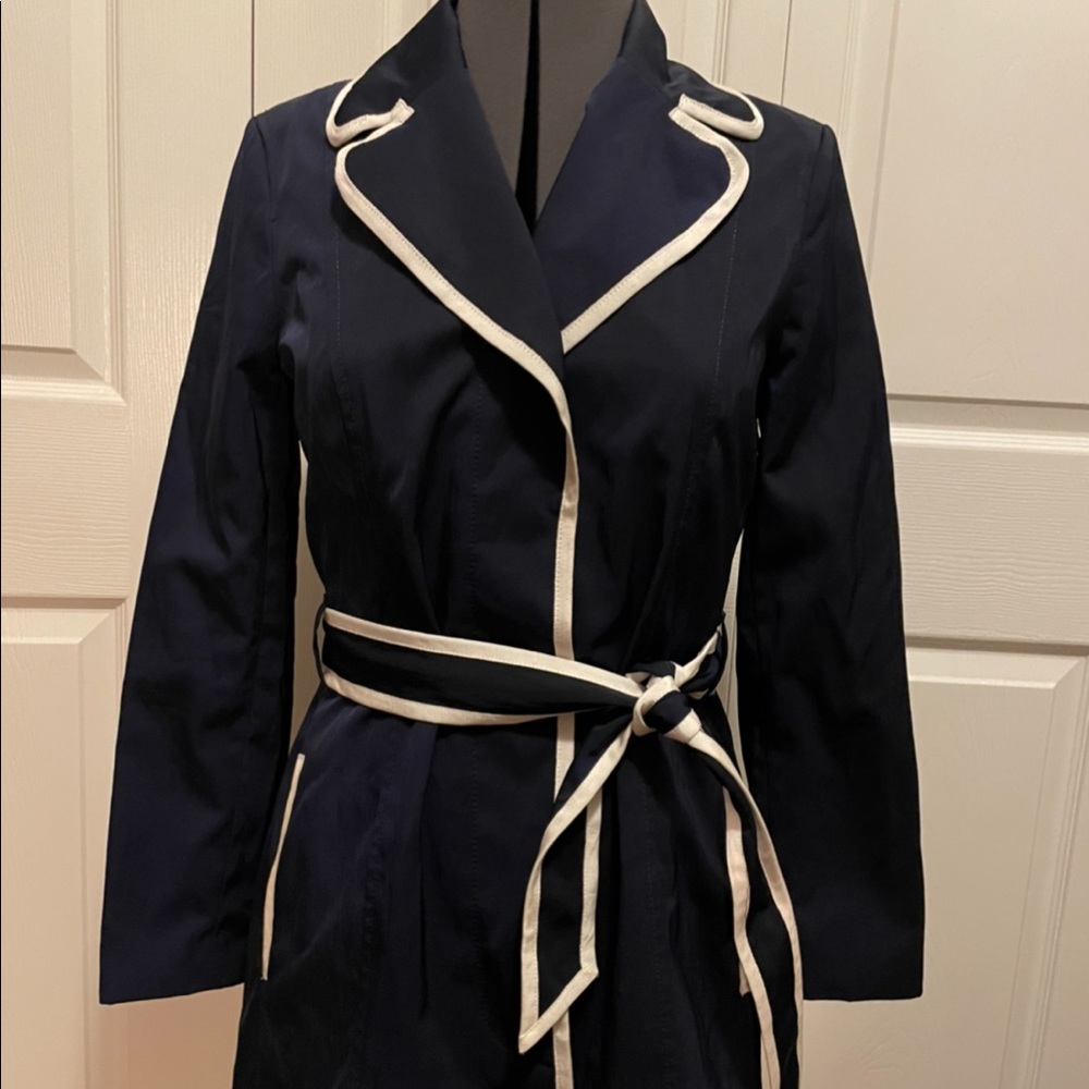 Banana Republic Navy Blue Rain Trench